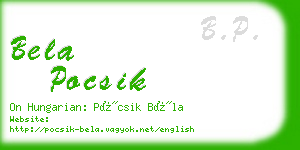 bela pocsik business card